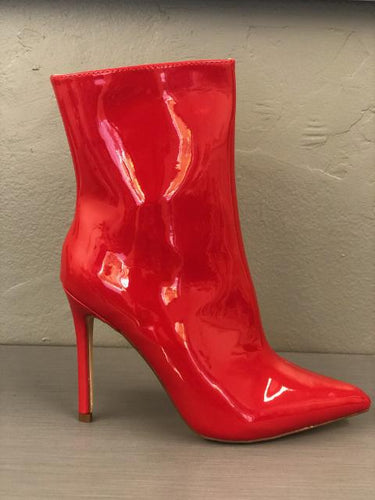 Red Patent Booties